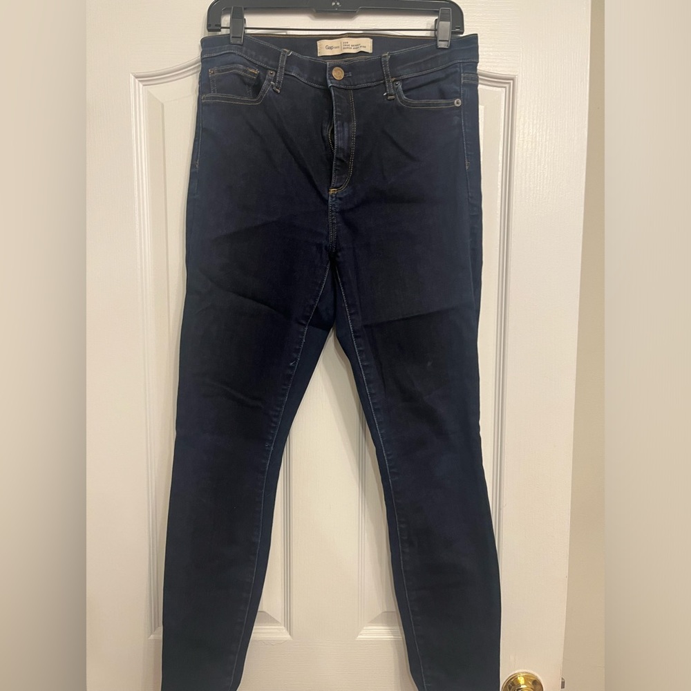 Skinny High Rise Dark-Wash Jeans